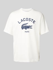 T-Shirt mit Label-Print Modell 'HERITAGE' von Lacoste Beige - 1