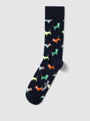 Socken mit Allover-Motiv-Print in neon Modell 'Dackel' von Happy Socks Blau - 5