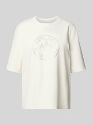 T-shirt z dodatkiem bawełny i obszyciem kamieniami stras od Marc Cain - 18