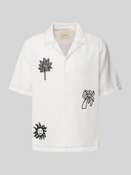 Regular Fit Leinenhemd mit Motiv-Stitching Modell 'CAIDENLY' von Only & Sons - 13