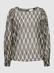 Blouse met all-over motief, model 'Simi' van Kaffe Zwart - 37