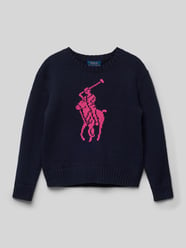 Strickpullover mit gerippten Abschlüssen von Polo Ralph Lauren Teens Blau - 21