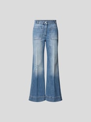 Mid Rise Bootcut Jeans mit Label-Patch von Victoria Beckham Blau / Türkis - 42