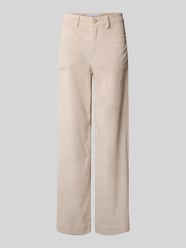 Wide Leg Cordhose mit aufgesetzten Eingrifftaschen Modell 'MIRU' von Raffaello Rossi Beige - 22