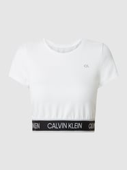 T-shirt krótki ze wstawką z siateczki od Calvin Klein Performance Biały - 35