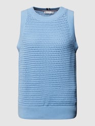 Stricktop aus gewachster Baumwolle mit Lochstickerei von Tommy Hilfiger Blau - 32