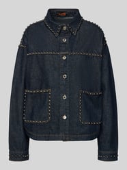 Relaxed Fit Jeansbluse mit aufgesetzten Taschen Modell 'Studs' von miss goodlife - 2