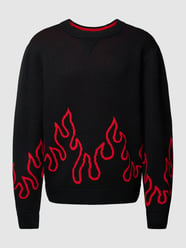 Gebreide pullover met ronde hals, model 'Sfire' van HUGO - 7