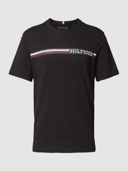 T-Shirt mit Label-Print von Tommy Hilfiger Schwarz - 1