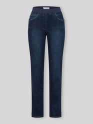 Jeansy o kroju straight fit z elastycznym pasem od Raphaela By Brax - 9