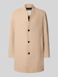 Regular fit wollen lange jas met all-over motief van Tom Tailor Denim Beige - 19