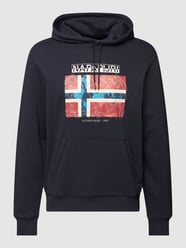 Hoodie mit Label-Print Modell 'GUIRO' von Napapijri Blau / Türkis - 22