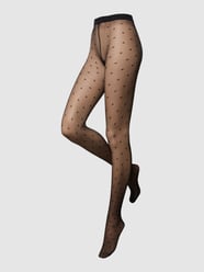 Strumpfhose mit Motiv-Stitching Modell 'Zodiac' von Falke Grau / Schwarz - 44