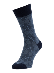 Socken mit Rautenmuster Modell 'Carrington' von Burlington Blau - 31