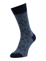 Socken mit Rautenmuster Modell 'Carrington' von Burlington Blau - 10