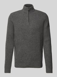 Gebreide pullover met opstaande kraag, model 'DRAGOALF' van ECOALF Grijs / zwart - 45