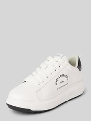 Ledersneaker mit Label-Print Modell 'KAPRI' von Karl Lagerfeld Weiß - 6