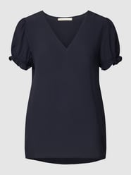 Blusenshirt aus Viskose mit V-Ausschnitt von edc By Esprit Blau - 19
