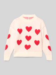 Sweter z dzianiny o luźnym kroju ze wzorem na całej powierzchni model ‘NAJA’ od ONLY - 9
