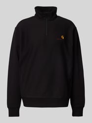 Sweatshirt mit Troyer-Kragen Modell 'AMERICAN SCRIPT' von Carhartt Work In Progress Schwarz - 1