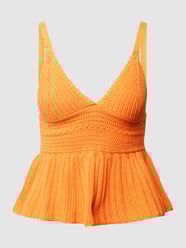 Stricktop mit Volantsaum von REVIEW Orange - 9