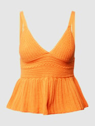 Stricktop mit Volantsaum von Review Orange - 44