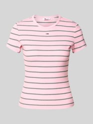 Slim Fit T-Shirt aus Baumwoll-Mix von Tommy Jeans Pink - 22