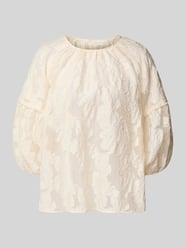Relaxed Fit Bluse mit 3/4-Arm und Perlen von Milano Italy - 14