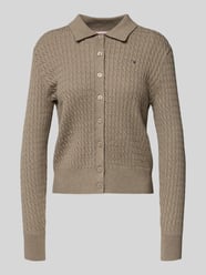 Regular fit gebreid jack van katoenmix van Tommy Hilfiger Beige - 5