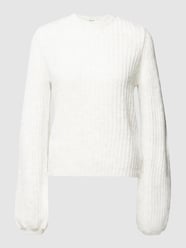 Strickpullover in Ripp-Optik mit Alpaka-Anteil Modell 'Goldie' von Modström Weiß - 30