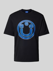 T-Shirt mit Label-Print Modell 'Nakoree' von Hugo Blue Schwarz - 7