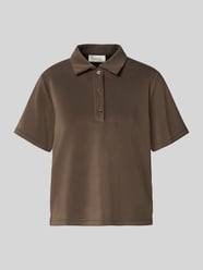 Koszulka polo o kroju loose fit z krótką listwą guzikową model 'Helle' od My Essential Wardrobe - 10