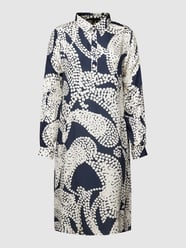 Knielange jurk met all-over motief van Milano Italy Blauw - 47