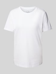 T-shirt met geribde ronde hals van QS - 20