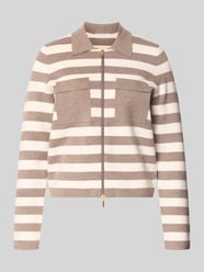 Gebreid jack van viscosemix van Christian Berg Woman Beige - 46