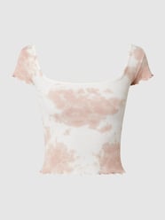 T-shirt met ribstructuur van REVIEW Paars - 16