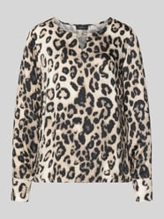 Blouseshirt in luipaardlook met druppelvormige hals van monari - 37