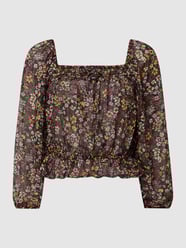 Cropped Blusenshirt mit Carmen-Ausschnitt  von Mango Grau / Schwarz - 14