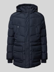 Jacke mit Steppnähten und verdeckter Reißverschlussleiste von Geox Blau - 40