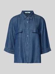 Relaxed fit blouse van Mix van lyocell en linnen Model 'BEA' van 0039 Italy - 28