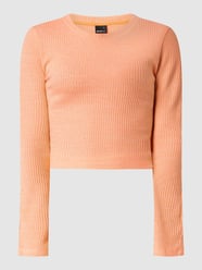 Shirt met lange mouwen en ribstructuur, model 'Alva' van Gina Tricot Oranje - 42