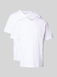 T-shirt met geribde V-hals in Set van 2 van SCHIESSER - 12