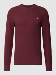 Strickpullover mit Label-Stitching von Gant Bordeaux - 24