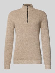 Slim fit schipperstrui met ritssluiting, model 'Mouline' van camel active - 10