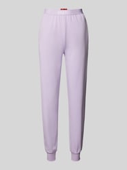 Slim Fit Sweatpants mit Label-Stitching Modell 'SPORTY' von HUGO Lila - 2
