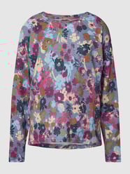 Shirt met lange mouwen en all-over motief, model 'Sky' van B.Young Blauw - 27