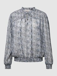 Blouse met all-over motief, model 'Smock' van s.Oliver RED LABEL Blauw - 46