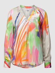 Blouseshirt van viscose met all-over motief van Emily Van den Bergh Grijs / zwart - 27