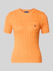 Slim Fit Kurzarmpullover mit Label-Stitching von Polo Ralph Lauren Orange - 11