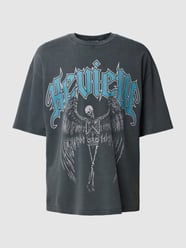T-shirt z nadrukiem z logo od REVIEW Czarny - 32